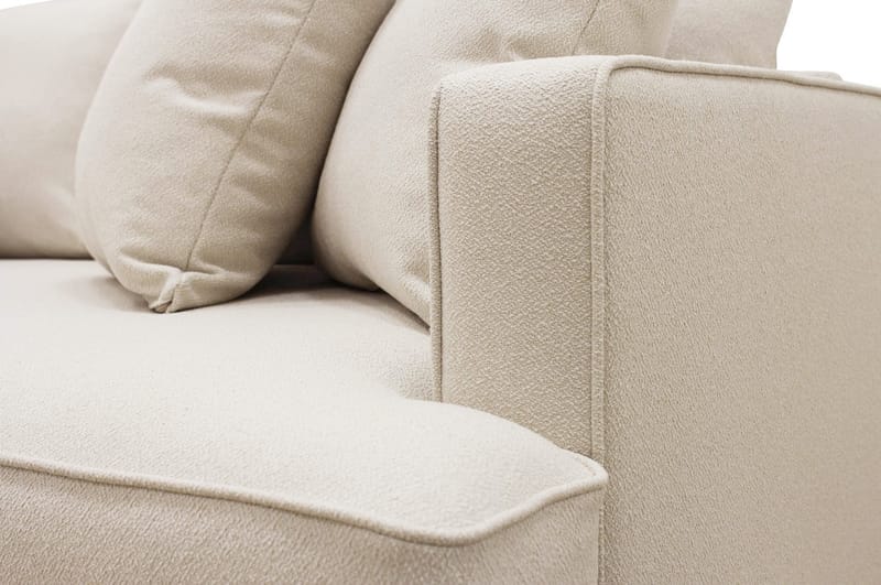 Rossita 4-seters Venstrevendt L-formet Dyp Sjeselongsofa i Bouclé - Lys Beige - Møbler - Sofaer - Sofa med sjeselong