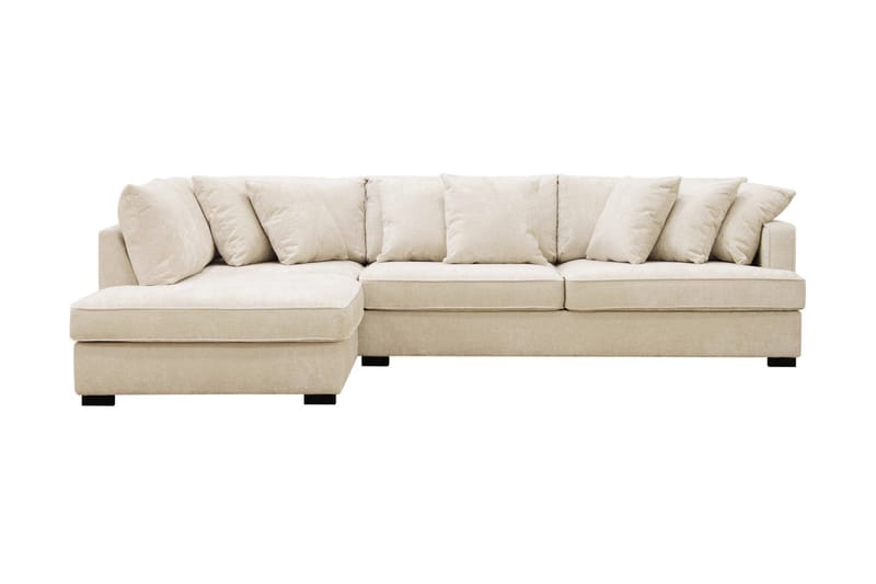 Rossita 4-seters Venstrevendt L-formet Dyp Sjeselongsofa i Chenille - Beige - Møbler - Sofaer - Sofa med sjeselong