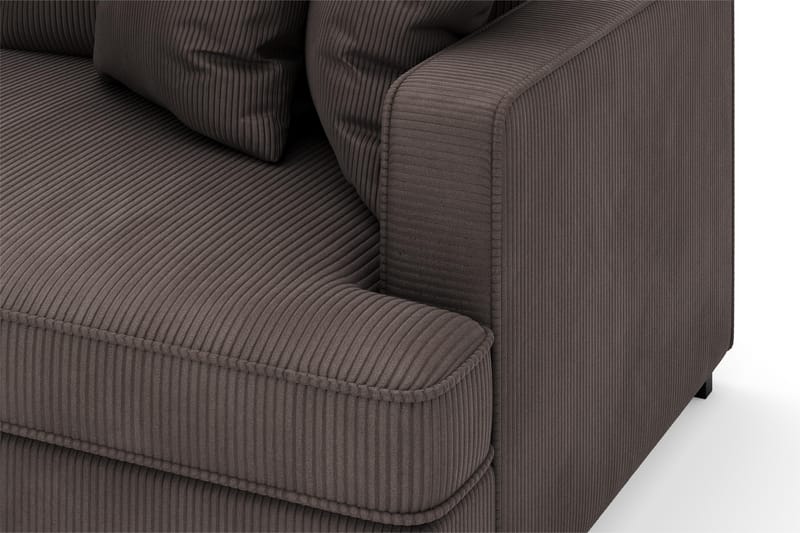 Rossita 4-seters Venstrevendt L-formet Dyp Sjeselongsofa i Kordfløyel - Mørkegrå - Møbler - Sofaer - Sofa med sjeselong