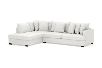 Rossita 4-seters Venstrevendt L-formet Dyp Sjeselongsofa i Kordfløyel - Offwhite - Møbler - Sofaer - Sofa med sjeselong