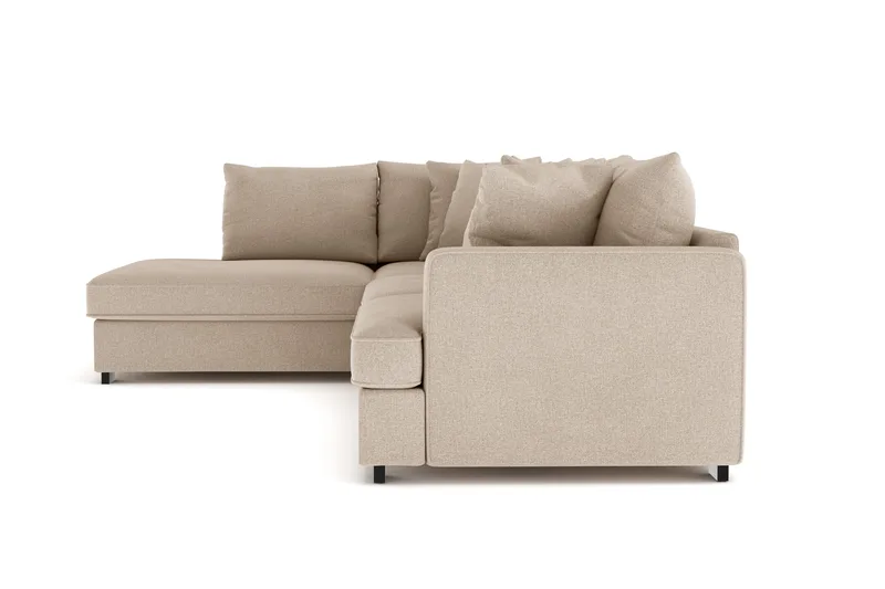 Rossita 4-seters Venstrevendt L-formet Dyp Sjeselongsofa i Stoff - Beige - Møbler - Sofaer - Sofa med sjeselong