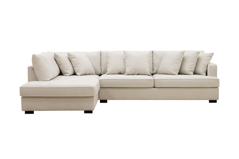 Rossita 4-seters Venstrevendt L-formet Dyp Sjeselongsofa i Stoff - Beige - Møbler - Sofaer - Sofa med sjeselong
