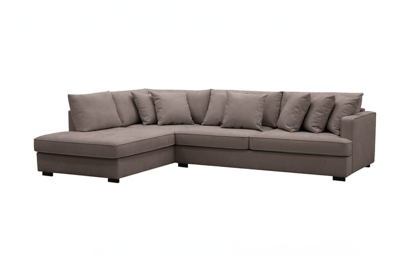Rossita 4-seters Venstrevendt L-formet Dyp Sjeselongsofa i Stoff - Brun - Møbler - Sofaer - Sofa med sjeselong