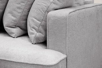 Rossita 4-seters Venstrevendt L-formet Dyp Sjeselongsofa med Hel Pute i Chenille - Grå - Møbler - Sofaer - Sofa med sjeselong