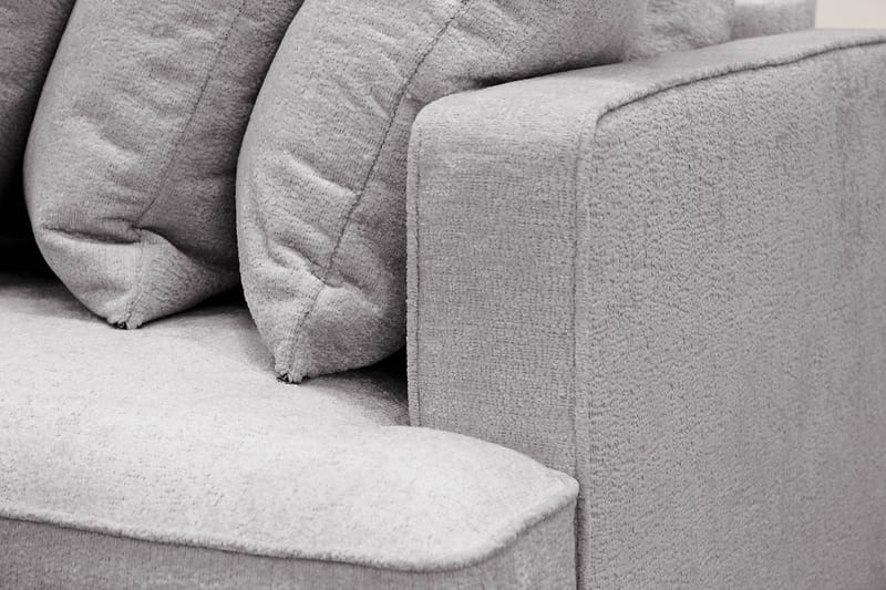 Rossita 4-seters Venstrevendt L-formet Dyp Sjeselongsofa med Hel Pute i Chenille - Grå - Møbler - Sofaer - Sofa med sjeselong