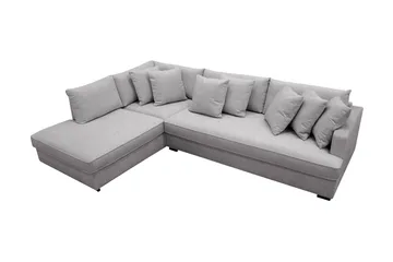 Rossita 4-seters Venstrevendt L-formet Dyp Sjeselongsofa med Hel Pute i Chenille - Grå - Møbler - Sofaer - Sofa med sjeselong
