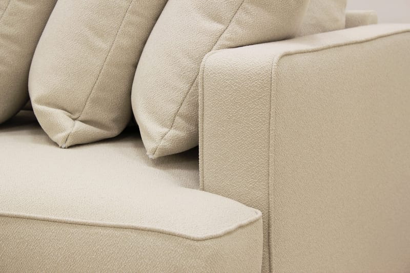 Rossita 4-seters Venstrevendt L-formet Dyp Sjeselongsofa med Hel Pute i Bouclé - Beige - Møbler - Sofaer - Sofa med sjeselong
