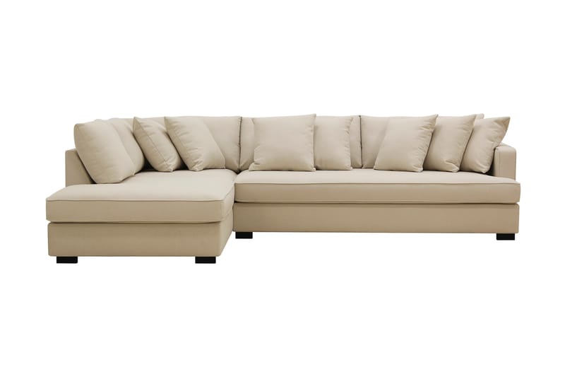 Rossita 4-seters Venstrevendt L-formet Dyp Sjeselongsofa med Hel Pute i Bouclé - Beige - Møbler - Sofaer - Sofa med sjeselong