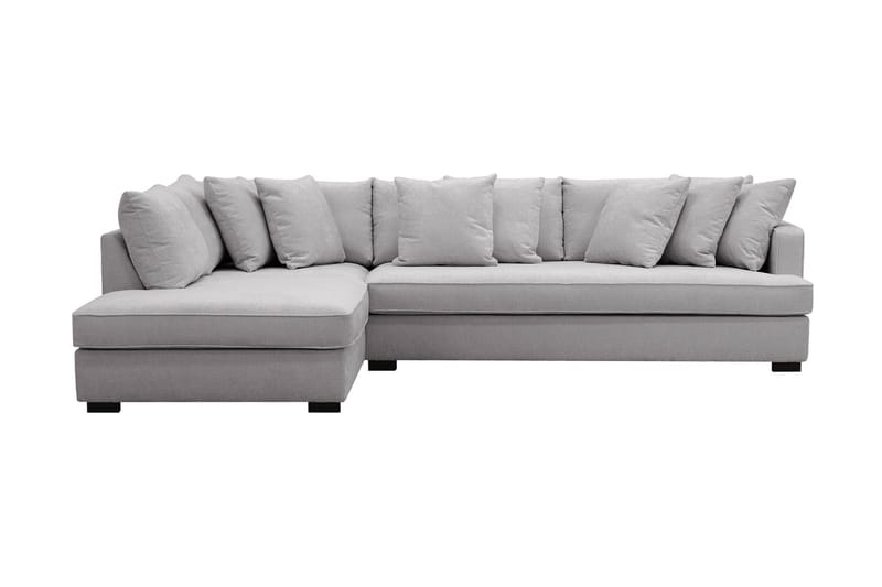 Rossita 4-seters Venstrevendt L-formet Dyp Sjeselongsofa med Hel Pute i Chenille - Grå - Møbler - Sofaer - Sofa med sjeselong