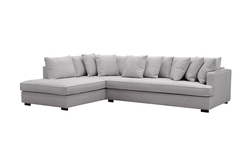 Rossita 4-seters Venstrevendt L-formet Dyp Sjeselongsofa med Hel Pute i Chenille - Grå - Møbler - Sofaer - Sofa med sjeselong