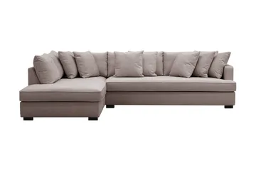 Rossita 4-seters Venstrevendt L-formet Dyp Sjeselongsofa med Hel Pute i Chenille