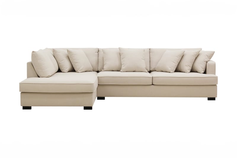Rossita Dybde 4-seter Bouclé L Sofa med Sjeselong Venstre - Lys Beige - Møbler - Sofaer - Sofa med sjeselong
