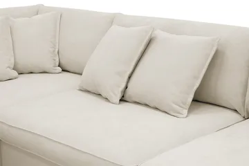 Rossita Luksus 4-seters venstrevendt L-formet ekstra dyp sjeselongsofa i stoff - Beige stoff - Møbler - Sofaer - Sofa med sjeselong