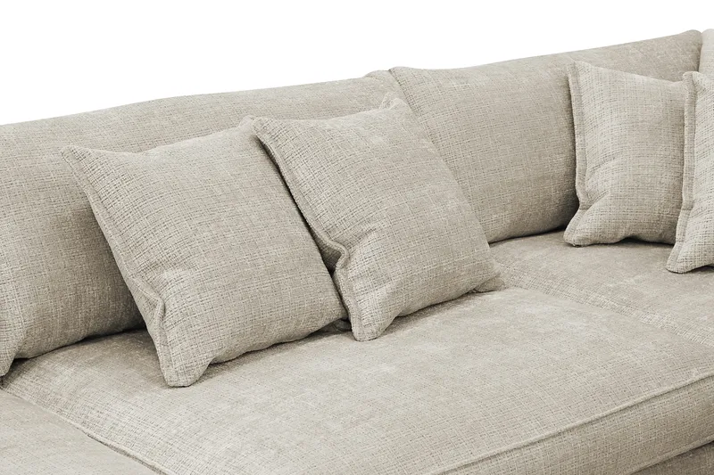 Rossita Lyx 4-seter Ekstra dyp Sofa med Sjeselong Høyre - Beige Chenille - Møbler - Sofaer - Sofa med sjeselong