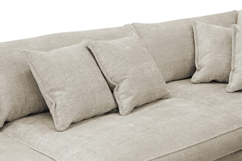 Rossita Lyx 4-seter Ekstra dyp Sofa med Sjeselong Høyre - Beige Chenille - Møbler - Sofaer - Sofa med sjeselong