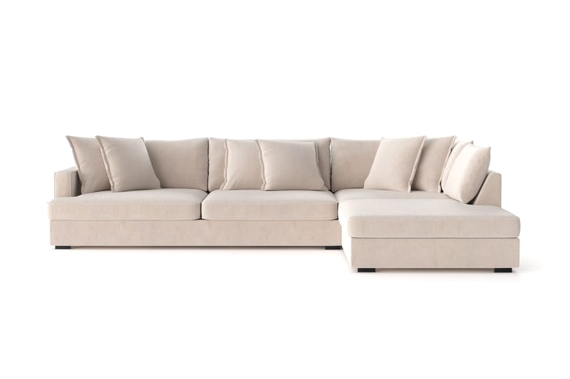 Rossita Lyx 4-seter Ekstra dyp Sofa med Sjeselong Høyre - Beige Chenille - Møbler - Sofaer - Sofa med sjeselong