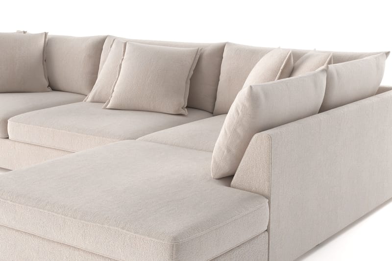 Rossita Lyx 4-seter Ekstra dyp Sofa med Sjeselong Høyre - Beige Chenille - Møbler - Sofaer - Sofa med sjeselong
