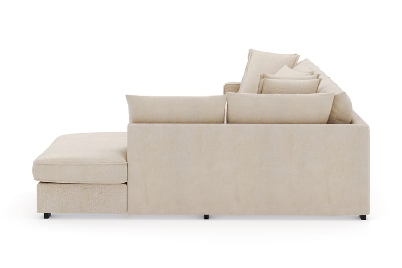 Rossita Lyx 4-seter Ekstra dyp Sofa med Sjeselong Høyre - Beige Chenille - Møbler - Sofaer - Sofa med sjeselong