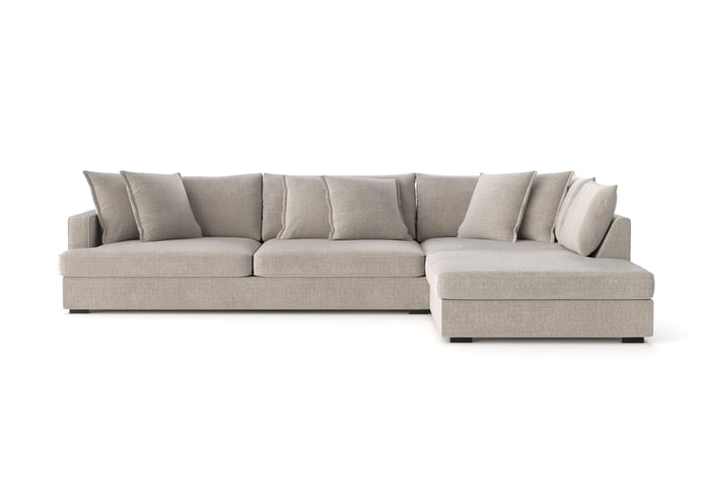 Rossita Lyx 4-seter Ekstra dyp Sofa med Sjeselong Høyre - Beige Chenille - Møbler - Sofaer - Sofa med sjeselong