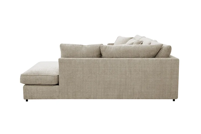 Rossita Lyx 4-seter Ekstra dyp Sofa med Sjeselong Høyre - Beige Chenille - Møbler - Sofaer - Sofa med sjeselong
