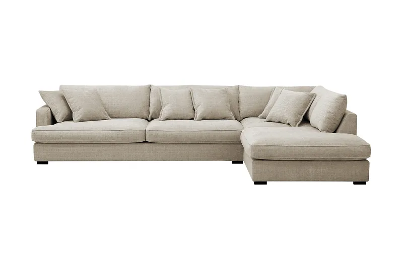 Rossita Lyx 4-seter Ekstra dyp Sofa med Sjeselong Høyre - Beige Chenille - Møbler - Sofaer - Sofa med sjeselong