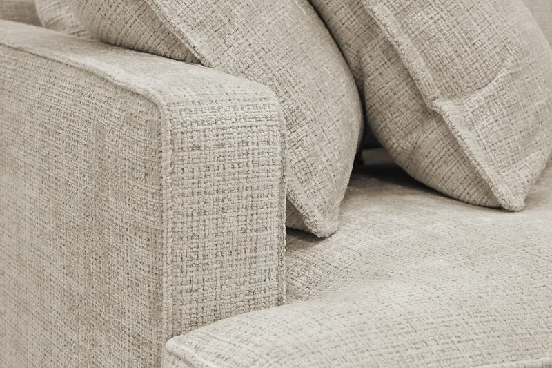 Rossita Lyx 4-seter Ekstra dyp Sofa med Sjeselong Høyre - Beige Chenille - Møbler - Sofaer - Sofa med sjeselong