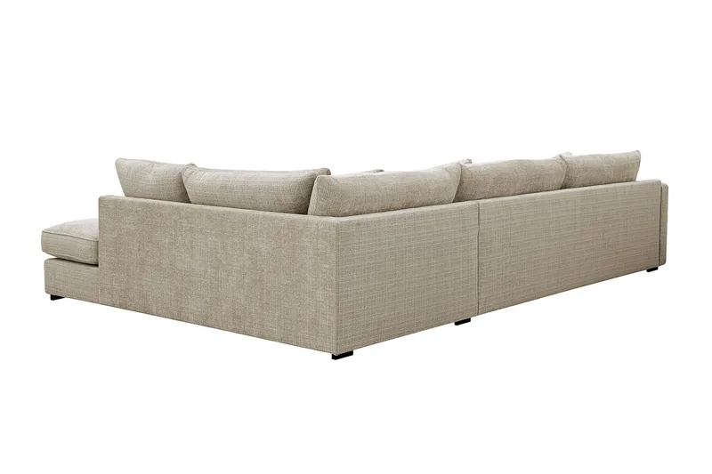 Rossita Lyx 4-seter Ekstra dyp Sofa med Sjeselong Høyre - Beige Chenille - Møbler - Sofaer - Sofa med sjeselong