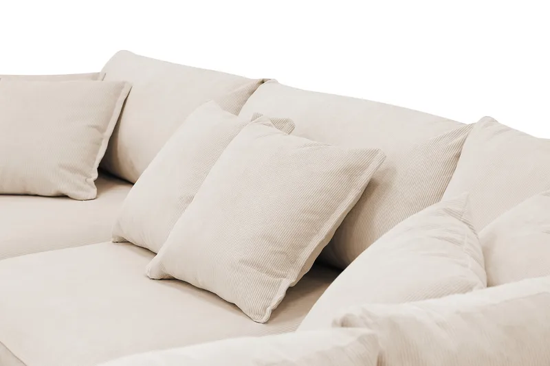 Rossita Lyx 4-seter Ekstra dyp Sofa med Sjeselong Høyre - Beige Kordfløyel - Møbler - Sofaer - Sofa med sjeselong