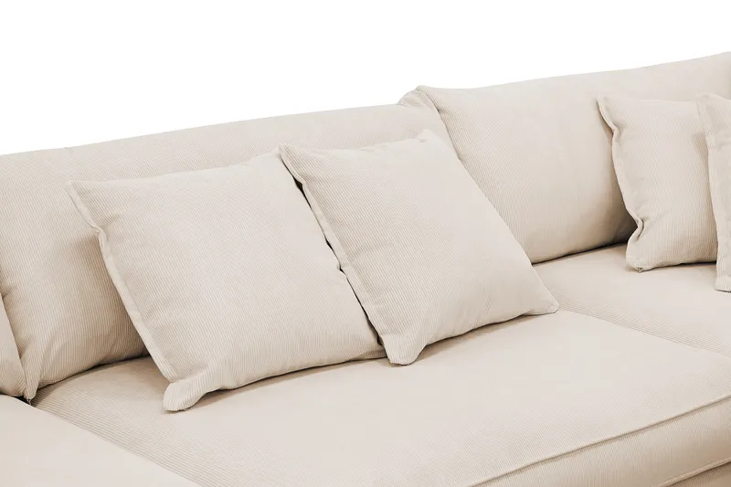 Rossita Lyx 4-seter Ekstra dyp Sofa med Sjeselong Høyre - Beige Kordfløyel - Møbler - Sofaer - Sofa med sjeselong