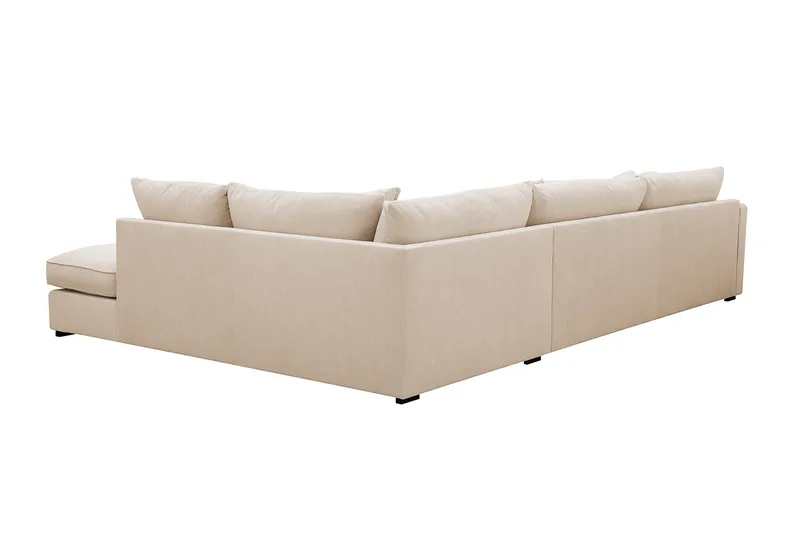 Rossita Lyx 4-seter Ekstra dyp Sofa med Sjeselong Høyre - Beige Kordfløyel - Møbler - Sofaer - Sofa med sjeselong