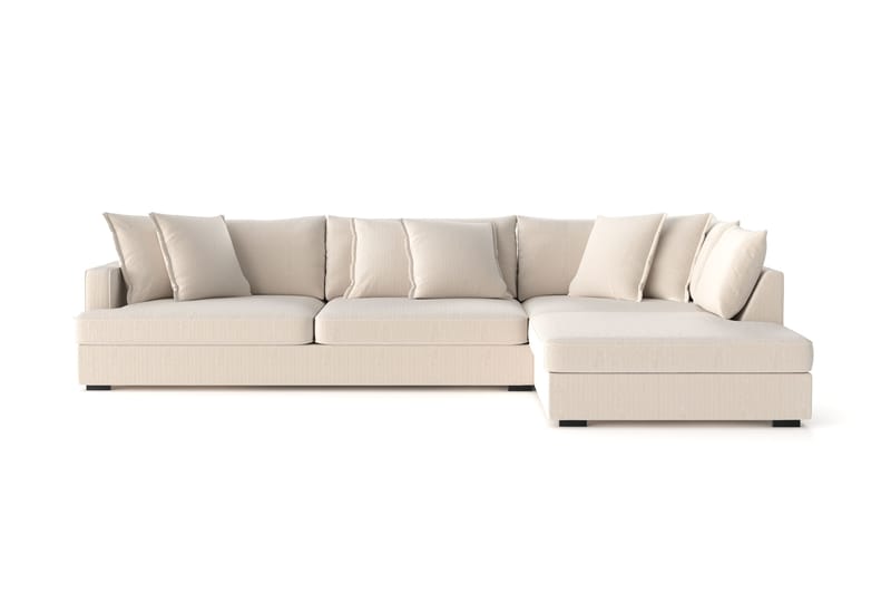 Rossita Lyx 4-seter Ekstra dyp Sofa med Sjeselong Høyre - Beige Kordfløyel - Møbler - Sofaer - Sofa med sjeselong