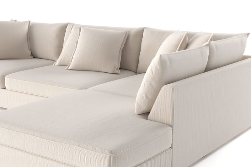 Rossita Lyx 4-seter Ekstra dyp Sofa med Sjeselong Høyre - Beige Kordfløyel - Møbler - Sofaer - Sofa med sjeselong