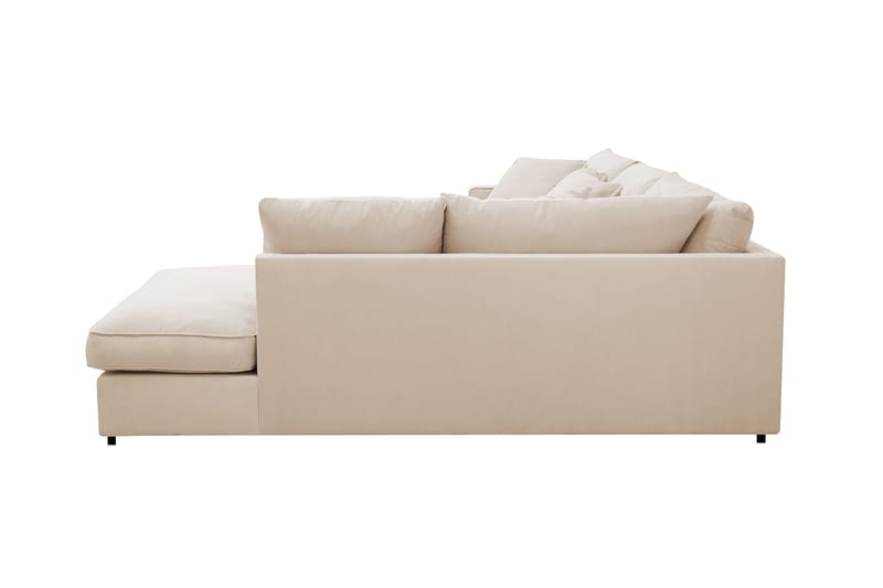 Rossita Lyx 4-seter Ekstra dyp Sofa med Sjeselong Høyre - Beige Kordfløyel - Møbler - Sofaer - Sofa med sjeselong