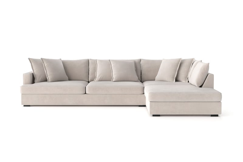 Rossita Lyx 4-seter Ekstra dyp Sofa med Sjeselong Høyre - Beige Stoff - Møbler - Sofaer - Sofa med sjeselong
