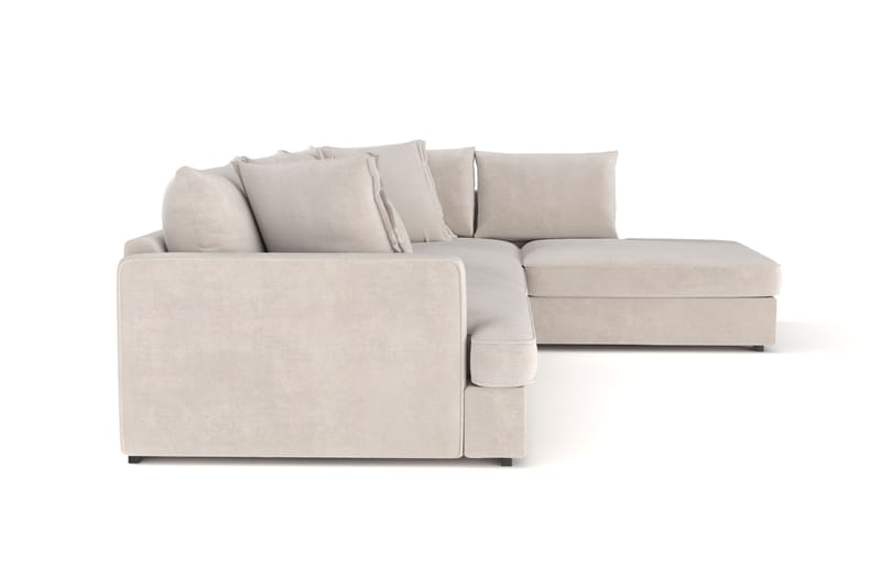 Rossita Lyx 4-seter Ekstra dyp Sofa med Sjeselong Høyre - Beige Stoff - Møbler - Sofaer - Sofa med sjeselong