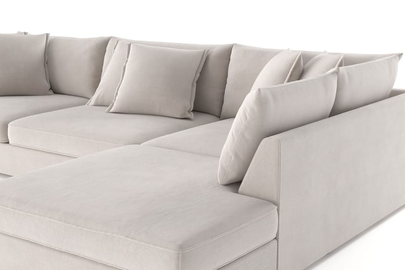 Rossita Lyx 4-seter Ekstra dyp Sofa med Sjeselong Høyre - Beige Stoff - Møbler - Sofaer - Sofa med sjeselong