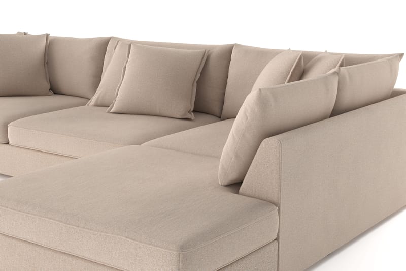 Rossita Lyx 4-seter Ekstra dyp Sofa med Sjeselong Høyre - Beige Stoff - Møbler - Sofaer - Sofa med sjeselong