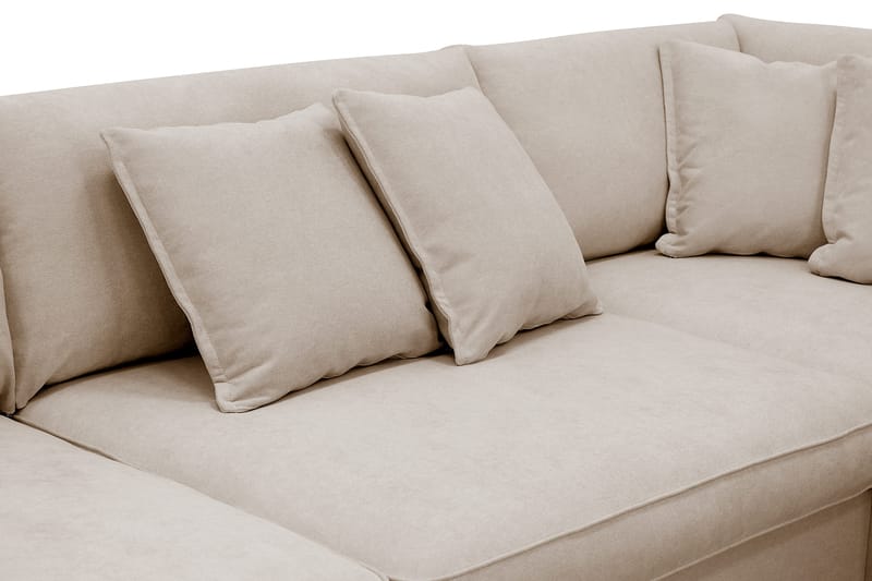 Rossita Lyx 4-seter Ekstra dyp Sofa med Sjeselong Høyre - Beige Stoff - Møbler - Sofaer - Sofa med sjeselong