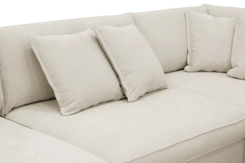 Rossita Lyx 4-seter Ekstra dyp Sofa med Sjeselong Høyre - Beige Stoff - Møbler - Sofaer - Sofa med sjeselong