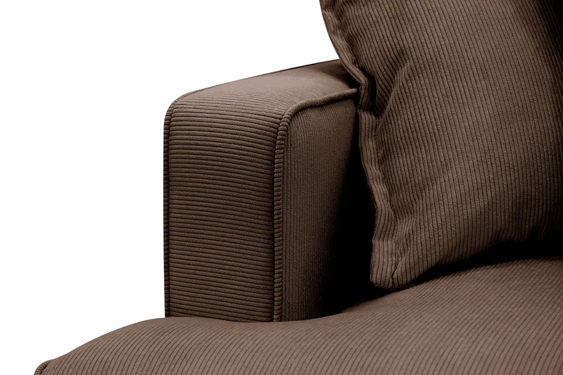 Rossita Lyx 4-seter Ekstra dyp Sofa med Sjeselong Høyre - Brun Kordfløyel - Møbler - Sofaer - Sofa med sjeselong