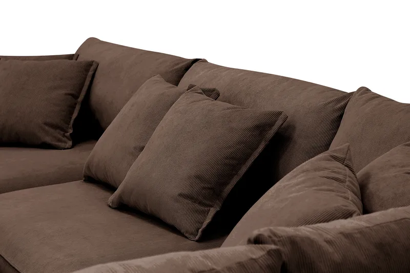 Rossita Lyx 4-seter Ekstra dyp Sofa med Sjeselong Høyre - Brun Kordfløyel - Møbler - Sofaer - Sofa med sjeselong
