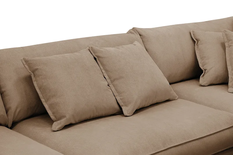 Rossita Lyx 4-seter Ekstra dyp Sofa med Sjeselong Høyre - Brun Kordfløyel - Møbler - Sofaer - Sofa med sjeselong