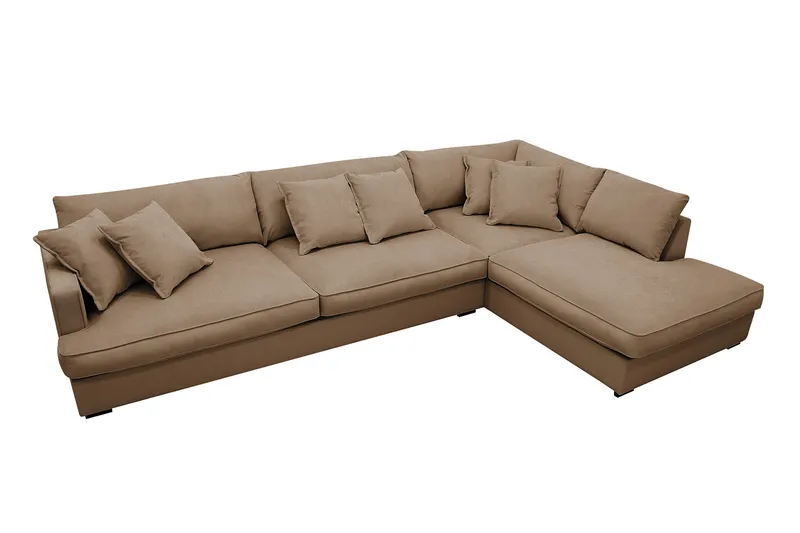 Rossita Lyx 4-seter Ekstra dyp Sofa med Sjeselong Høyre - Brun Kordfløyel - Møbler - Sofaer - Sofa med sjeselong