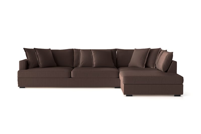 Rossita Lyx 4-seter Ekstra dyp Sofa med Sjeselong Høyre, Brun Kordfløyel