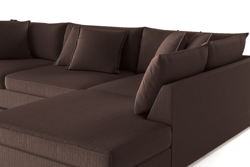Rossita Lyx 4-seter Ekstra dyp Sofa med Sjeselong Høyre - Brun Kordfløyel - Møbler - Sofaer - Sofa med sjeselong