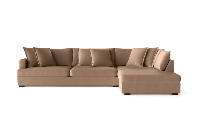 Rossita Lyx 4-seter Ekstra dyp Sofa med Sjeselong Høyre, Brun Kordfløyel