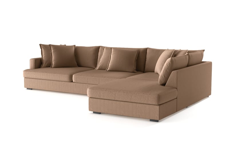 Rossita Lyx 4-seter Ekstra dyp Sofa med Sjeselong Høyre - Brun Kordfløyel - Møbler - Sofaer - Sofa med sjeselong