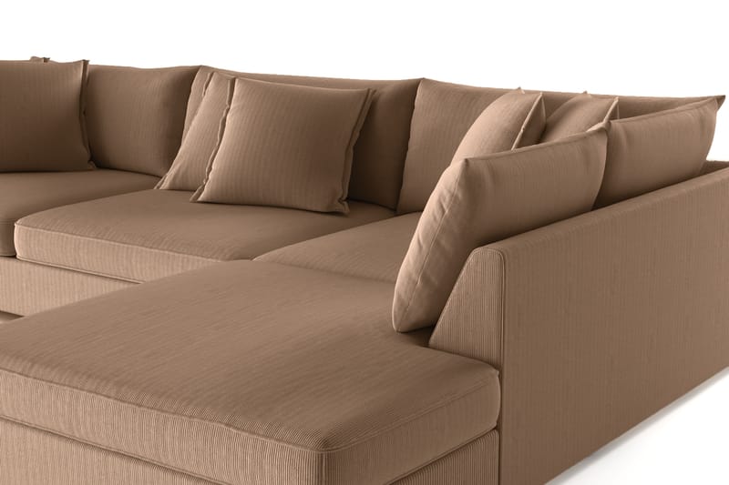 Rossita Lyx 4-seter Ekstra dyp Sofa med Sjeselong Høyre - Brun Kordfløyel - Møbler - Sofaer - Sofa med sjeselong