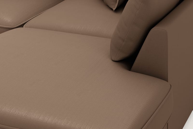 Rossita Lyx 4-seter Ekstra dyp Sofa med Sjeselong Høyre - Brun Kordfløyel - Møbler - Sofaer - Sofa med sjeselong