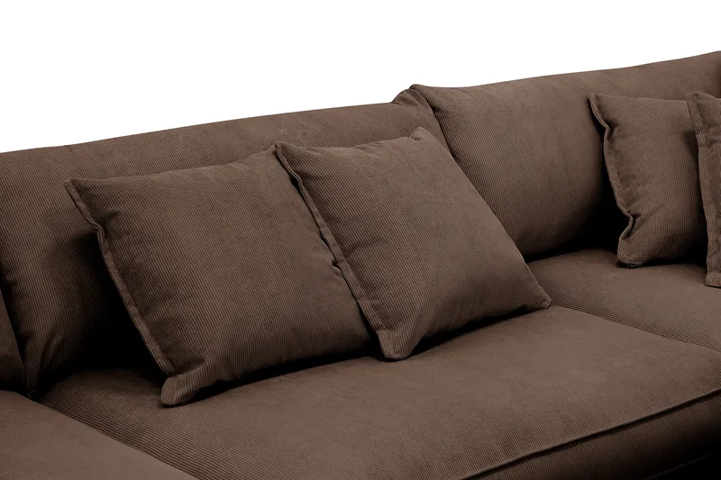 Rossita Lyx 4-seter Ekstra dyp Sofa med Sjeselong Høyre - Brun Kordfløyel - Møbler - Sofaer - Sofa med sjeselong